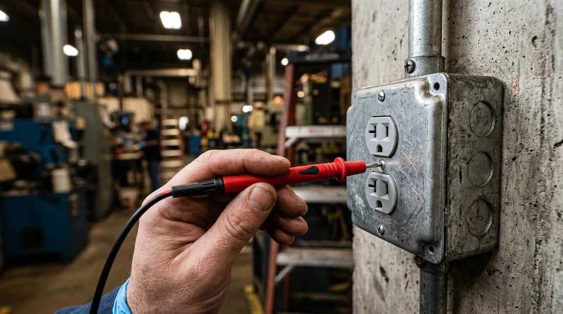 Contrôle technique des prises électriques au multimètre