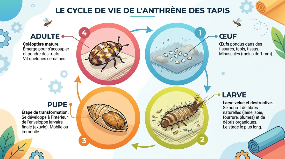 Schéma du cycle de vie de l'anthrène