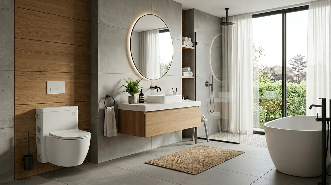 Infographie 3D du mécanisme interne et des lames d'un broyeur sanitaire