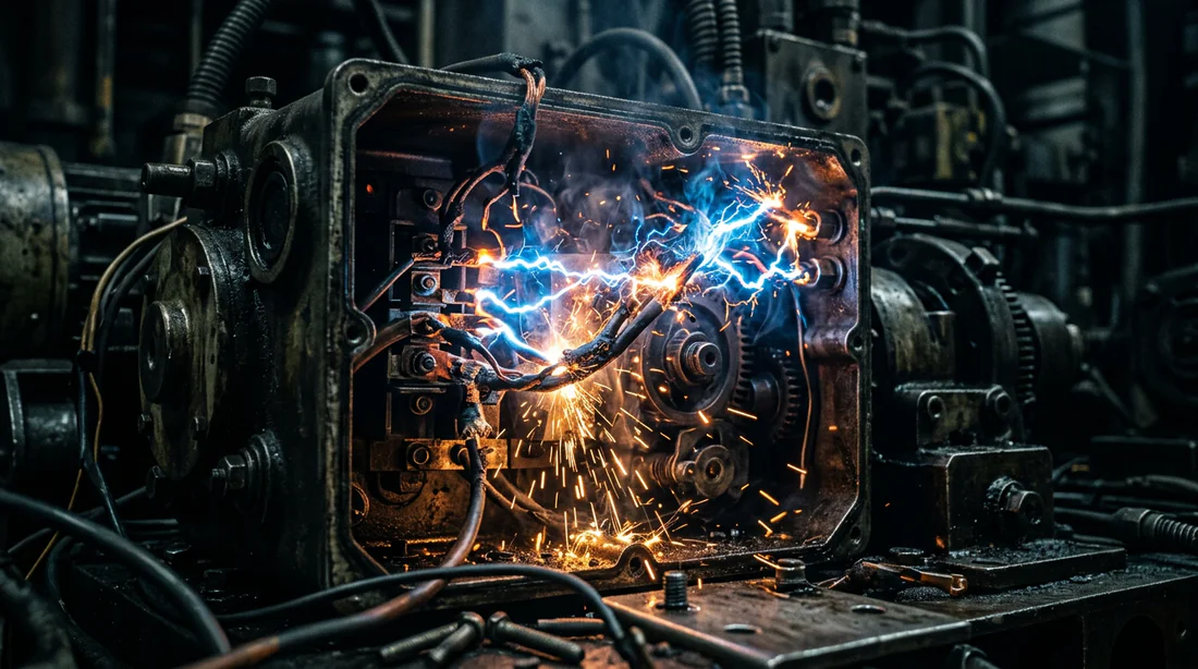 Étincelle électrique ou court-circuit dans le moteur d'un appareil