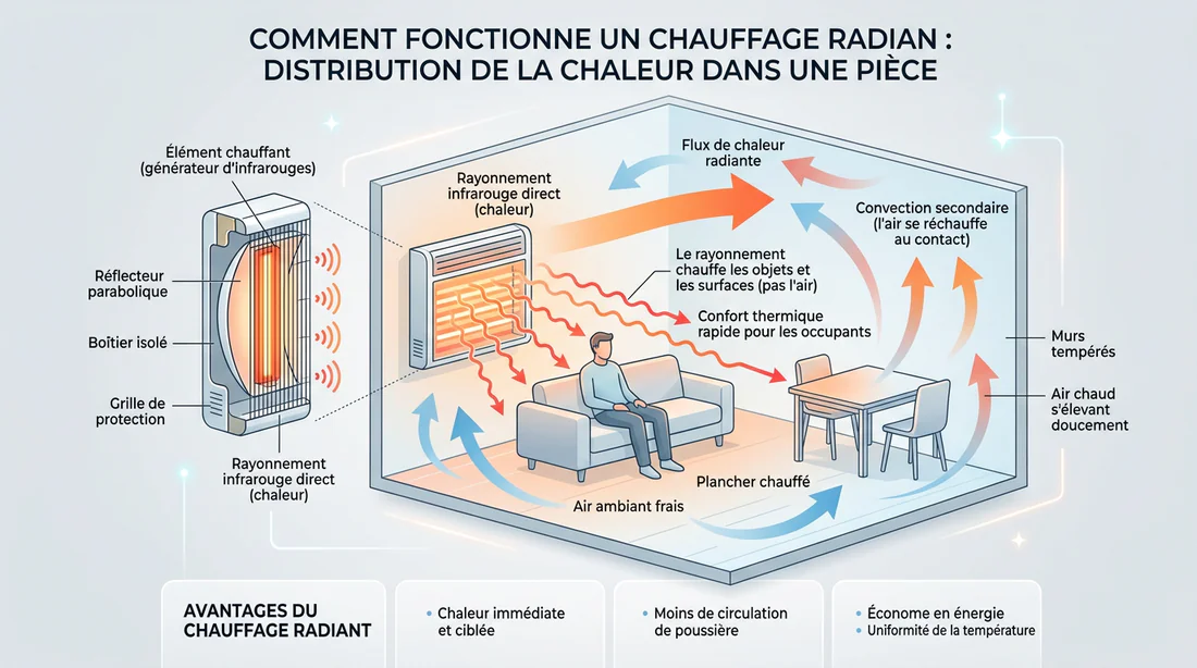 Schéma de fonctionnement du radiateur Noirot Amaroc