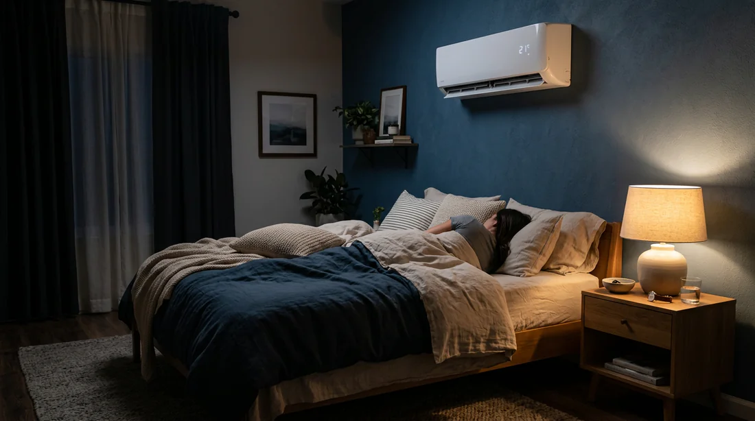 Unité intérieure de climatisation silencieuse dans une chambre