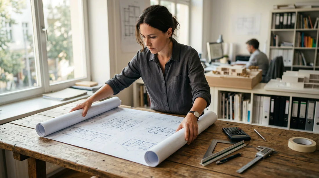 Architecte consultant des plans pour la division officielle d'un terrain et d'une maison