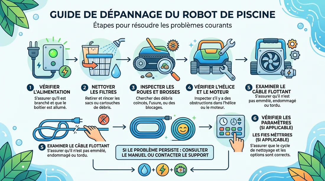 Schéma de dépannage pour robot de piscine