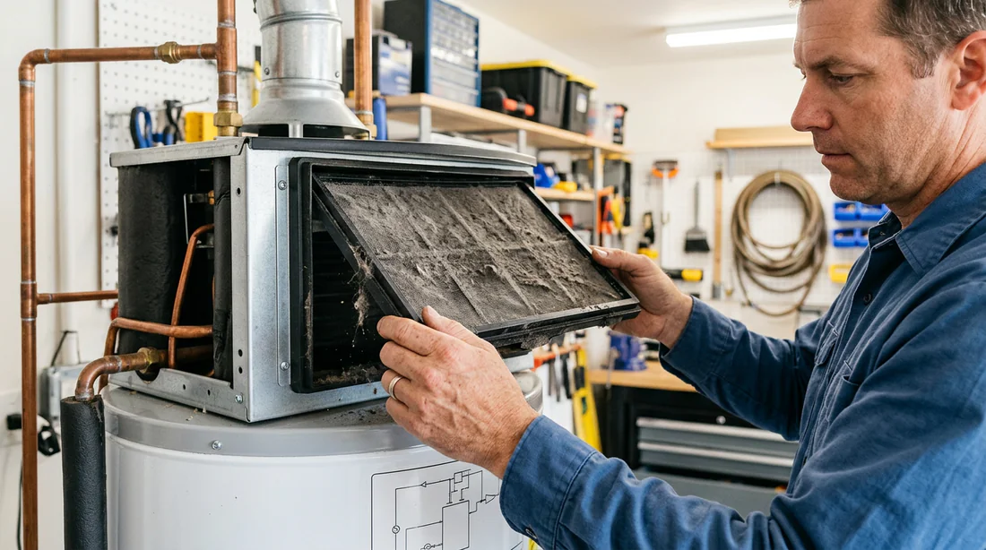 Nettoyage du filtre à air de la pompe à chaleur d'un chauffe-eau thermodynamique
