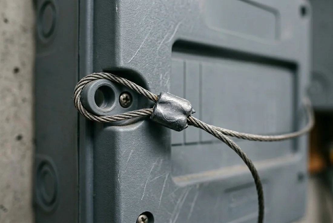 Boîtier coupe-circuit principal individuel installé proprement sur un mur blanc