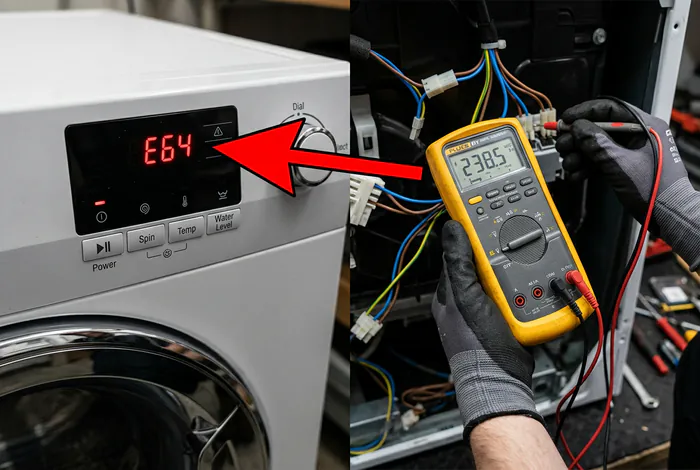 Diagnostic technique code erreur E64 lave-linge