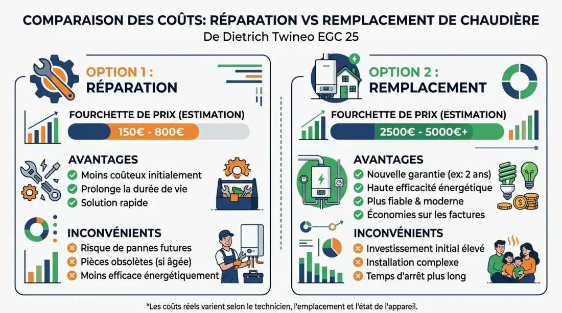 Chaudière De Dietrich Twineo EGC 25 avec pictogramme d'alerte rouge – miniature article