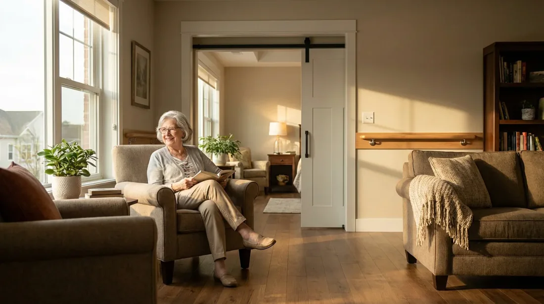 Mains de personne âgée tenant des clés de logement pour illustrer la recherche d'un logement senior