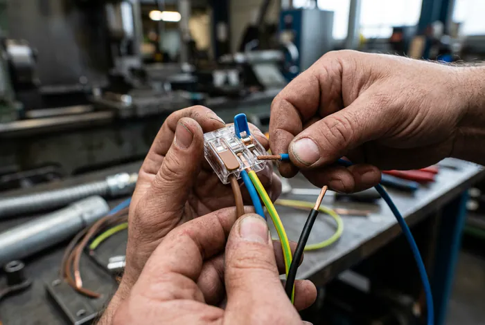 Raccordement électrique sécurisé d'une plaque à induction avec bornes Wago