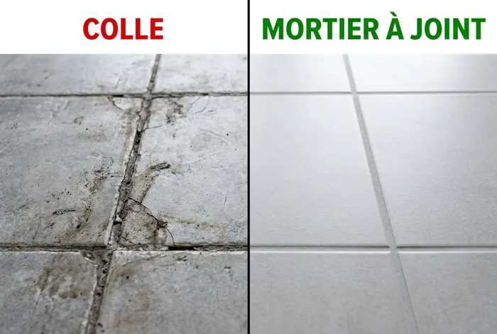 Comparaison entre colle à carrelage et mortier à joint