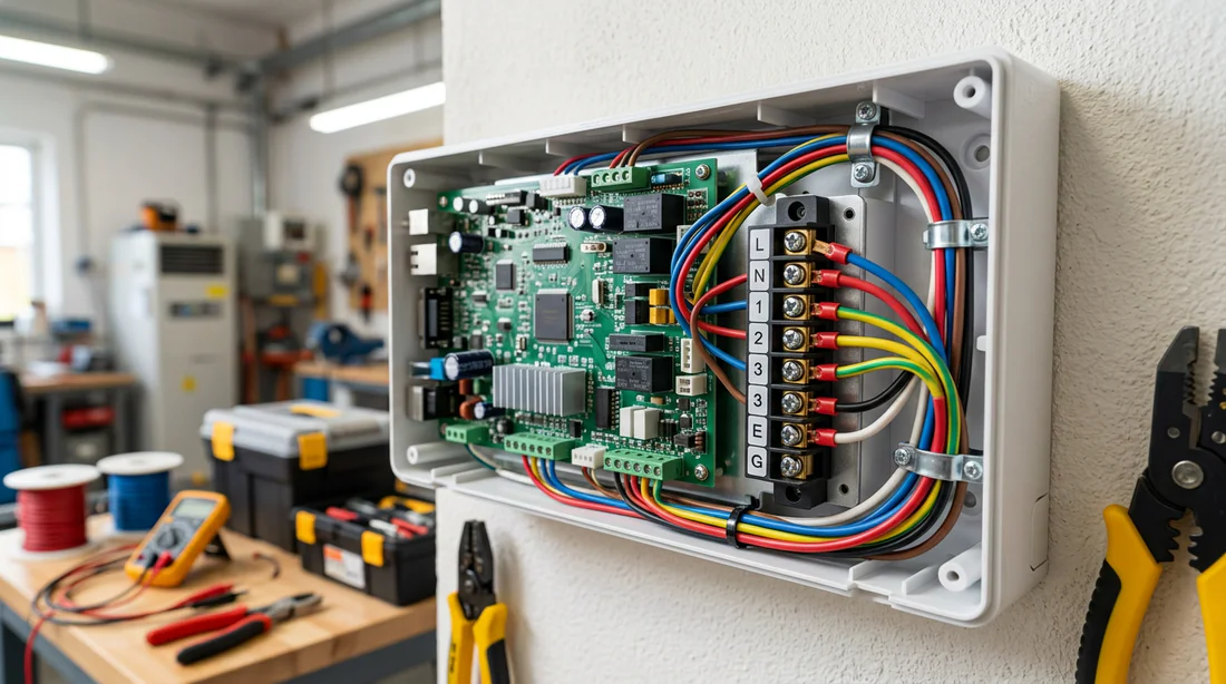 Carte électronique de commande installée dans le compartiment intérieur de la clim