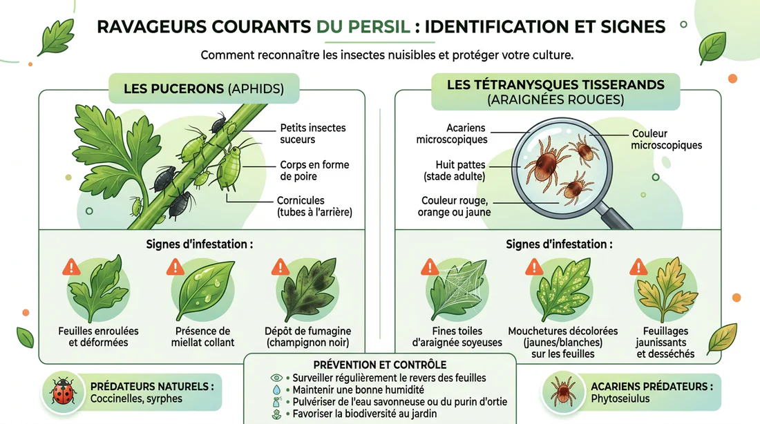 Infographie sur les parasites communs du persil