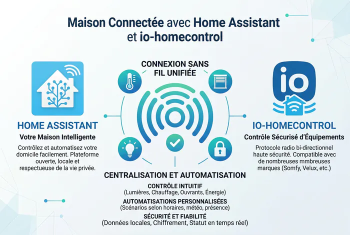 Logo Home Assistant et protocole io homecontrol