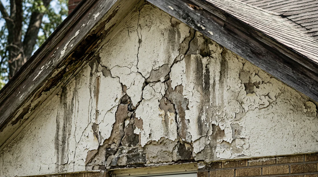 Diagnostic des dégradations et fissures sur un pignon de maison
