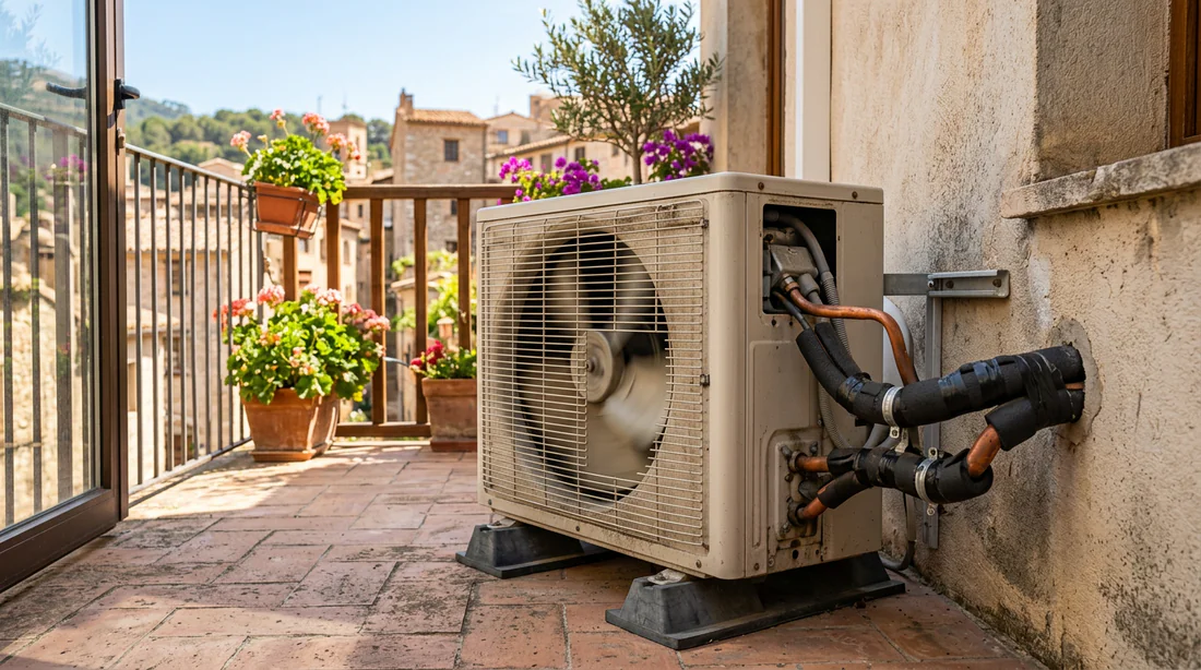 Unité extérieure de climatiseur avec surchauffe de compresseur
