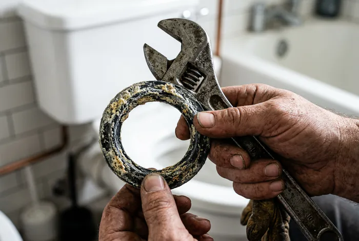 Réparation de chasse d'eau avec remplacement de joint calcaire
