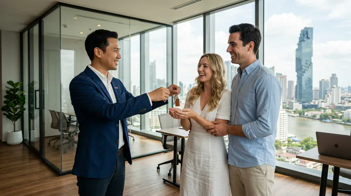 Infographie du quota de propriété 51% Thaï et 49% étrangers pour un condominium