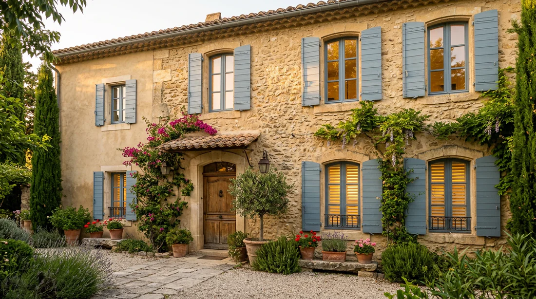 Vue de l'intérieur avec la lumière filtrant à travers des volets en bois lisse