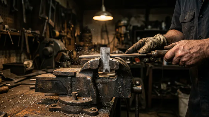 Schéma illustrant les trois états thermiques d'un ressort plat : acier brut, trempe et revenu