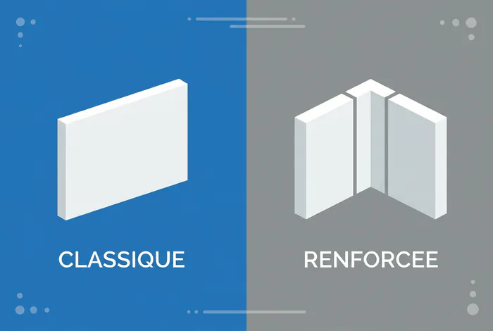 Comparaison entre bande papier classique et bande armée pour cloisons